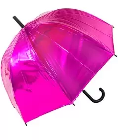 Shiny Glamour sateenvarjo, metallihohto pinkki - 1