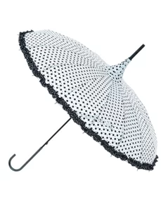 Polka White sateenvarjo