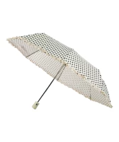 Polka cream kokoontaitettava sateenvarjo