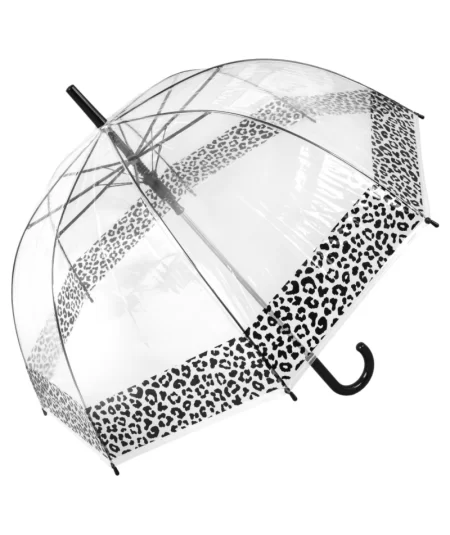 Läpinäkyvä sateenvarjo Leopardi