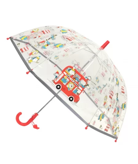 Iloisesti Pariisista Nairobiin -sateenvarjo lapsille, läpinäkyvä