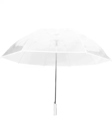 Kahden hengen läpinäkyvä sateenvarjo, valkoinen
